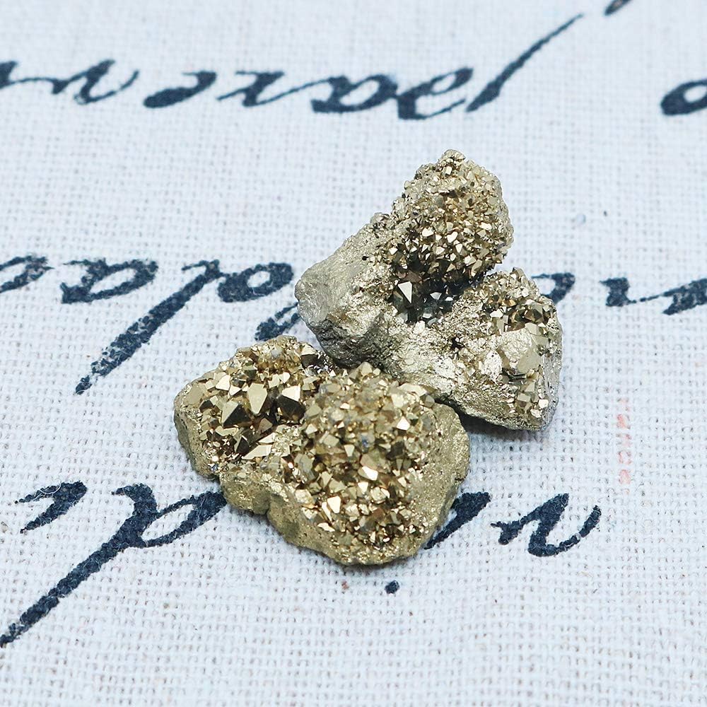 Namvo 2pcs Natural Pyrite Stone and Minerals Natural Crystal Quartz Stone for Fortune Telling Chakra Energy Healing Stones