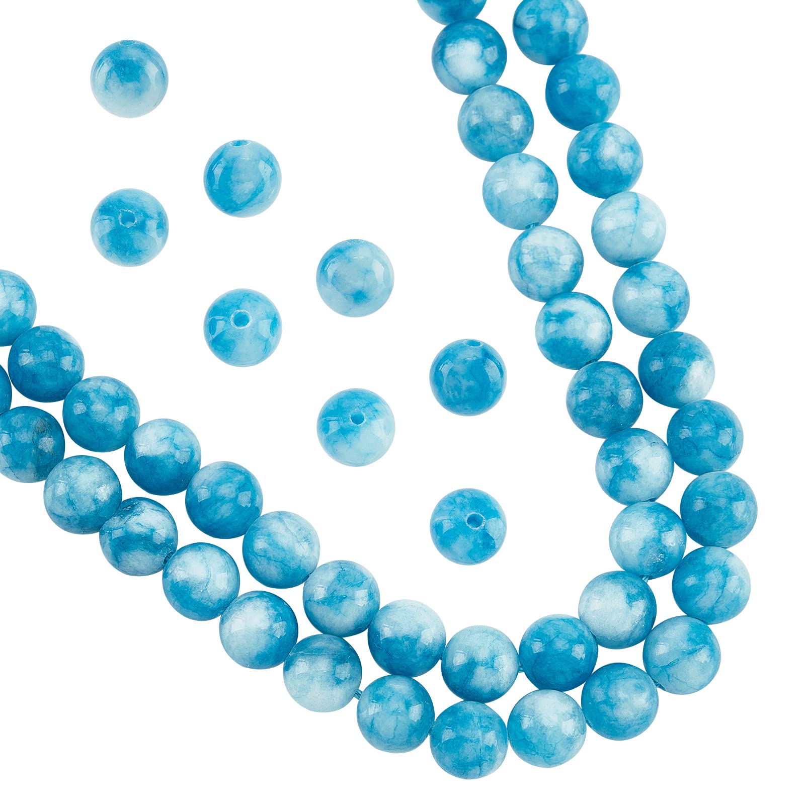 NBEADS Gemstone Beads Kunzite Beads Grade AB Round Natural Beads for Jewellery Making 1 Strand of 49 Pieces 8 mm