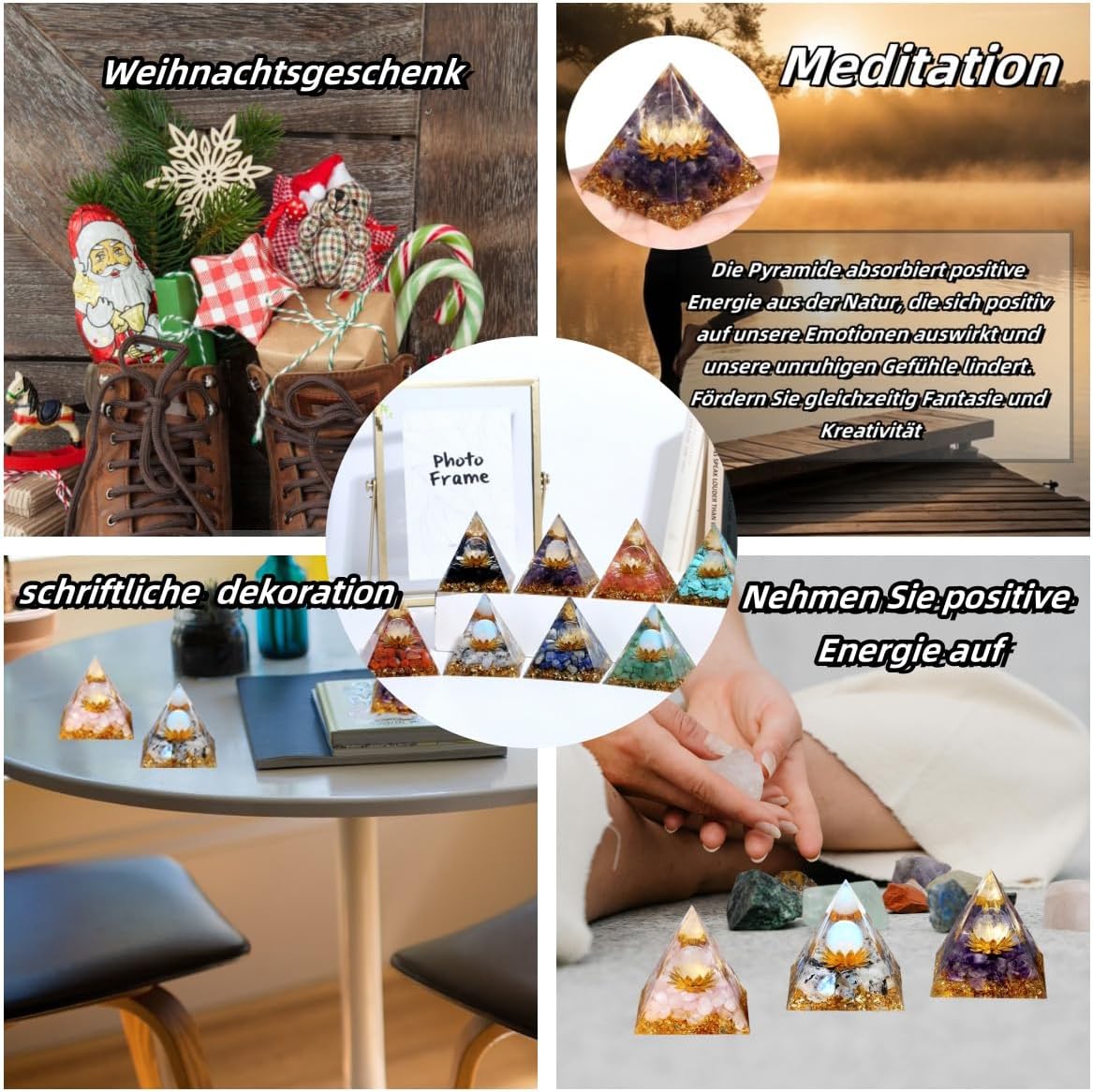 Orgonit Pyramide Amethyst Edelsteine Lotus Pyramiden Positive Energie Kristalle Heilsteine Bringt Glück Pyramide Weihnachten Spirituelle Geschenke Weihnachtsgeschenk