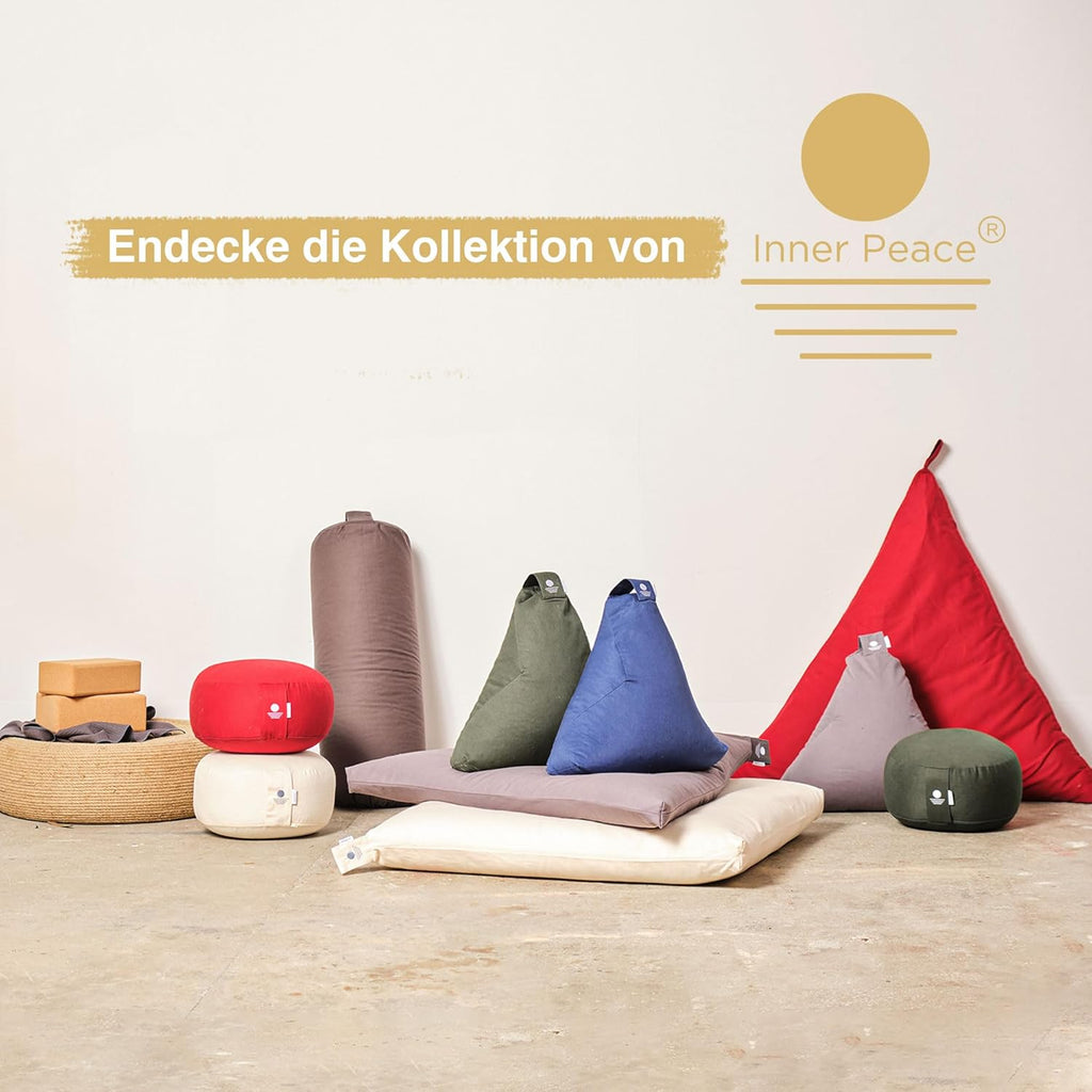 Inner Peace Yogakissen Meditationskissen aus 100% Bio Baumwolle und mit Bio Dinkelfüllung | Yogakissen Rund, Yoga Sitzkissen, Yogakissen Meditationskissen, Sitzkissen Yoga, Meditation Cushion