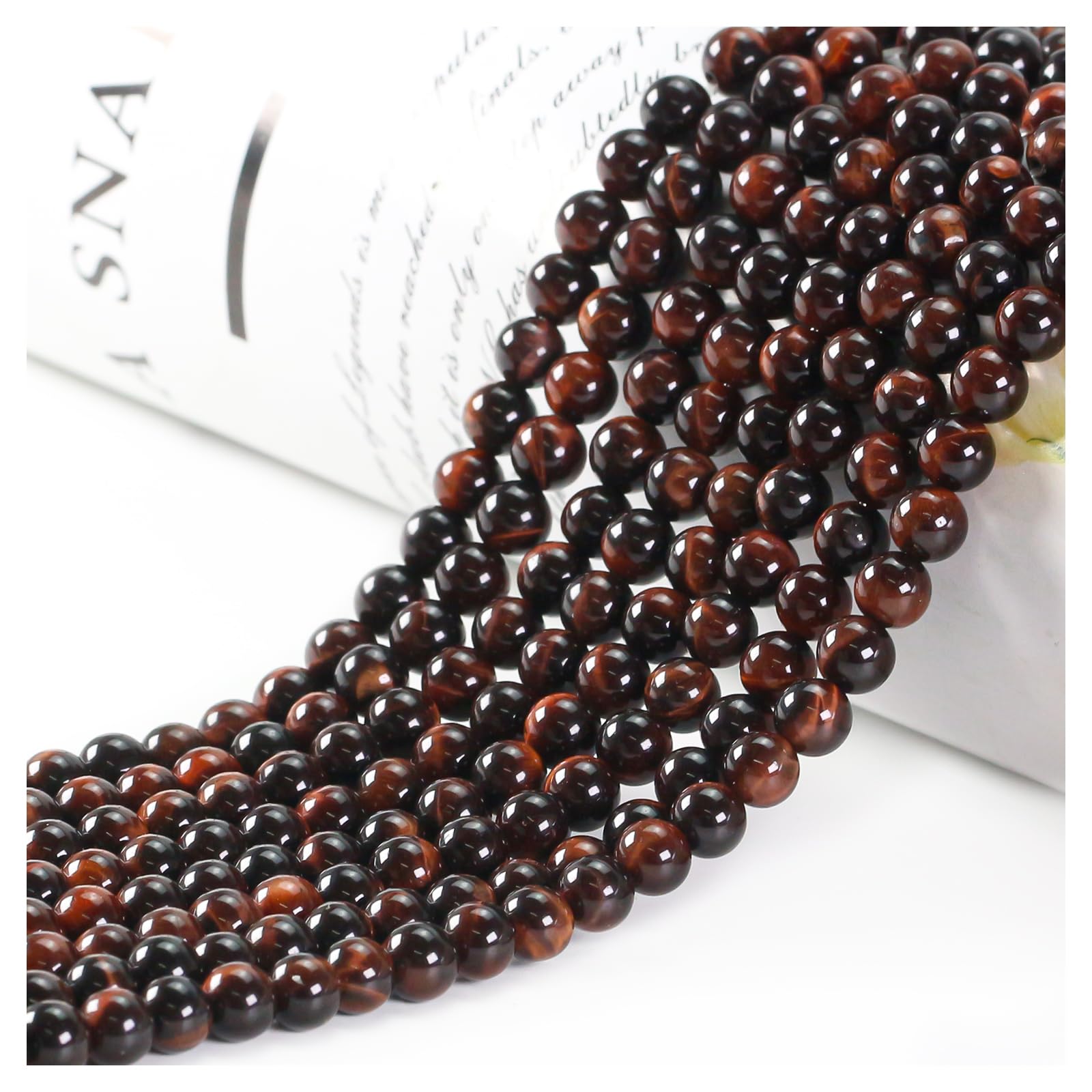Natural Stone Beads, Gemstone Beads, 45 Pieces, 8 mm, Natural Stone, Unakite Gemstone Beads, Polished Round Gemstones for Threading, Gemstones, Stone Beads for Bracelets, Necklaces, DIY Jewellery,