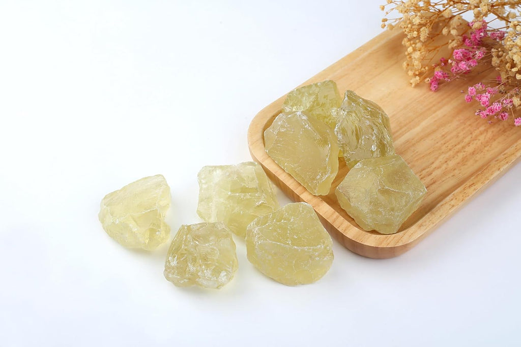QINJIEJIE 100% Großes Citrin Rohsteine Premium Wassersteine Kristalle Steine 4 Stück Natursteine Heilsteine set 2"