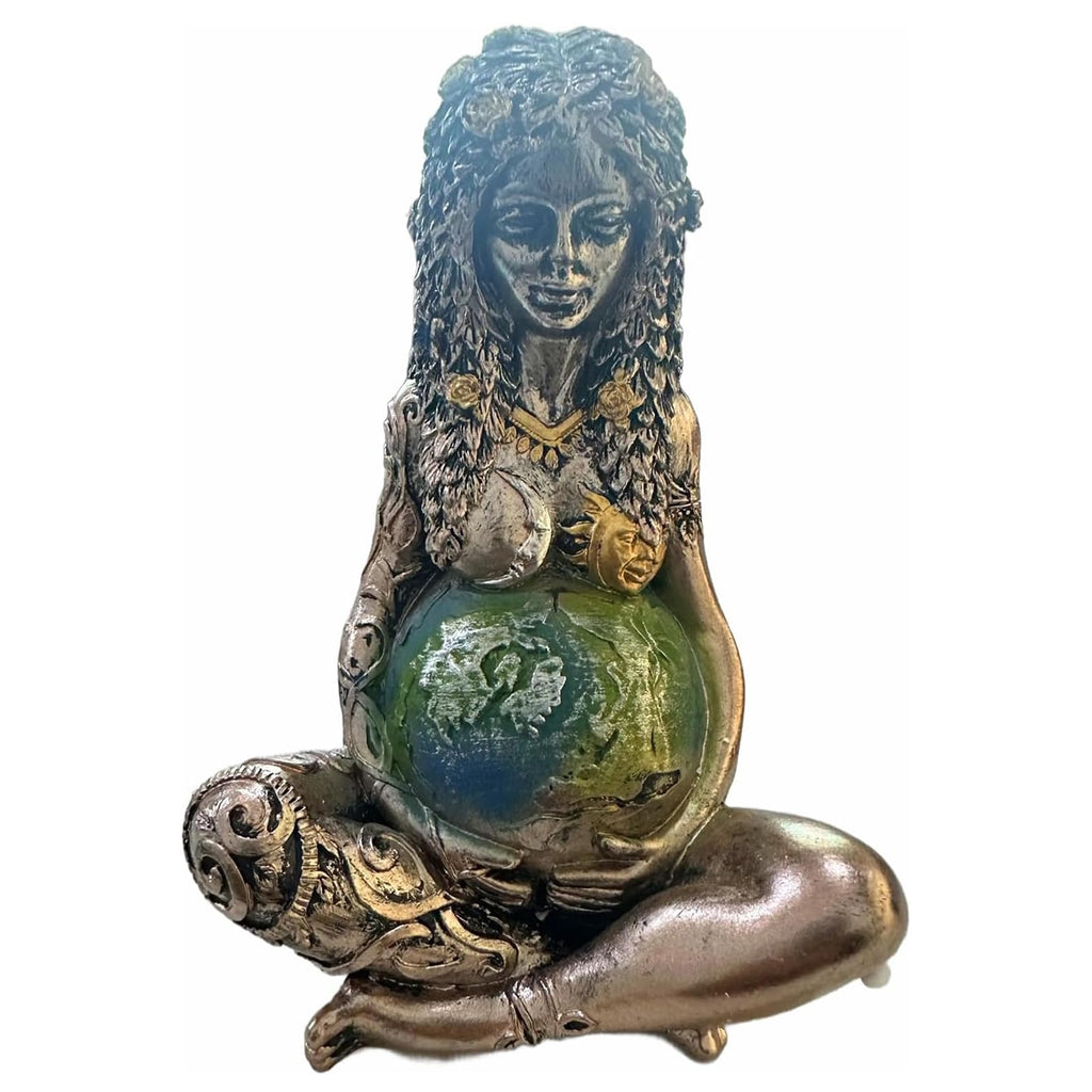 Gaia-Skulptur für Altar, Mondgöttin aus Kunstharz, umweltfreundliche Dekoration für Zuhause und Büro, Meditationsgeschenke für Erdliebhaber (lila)