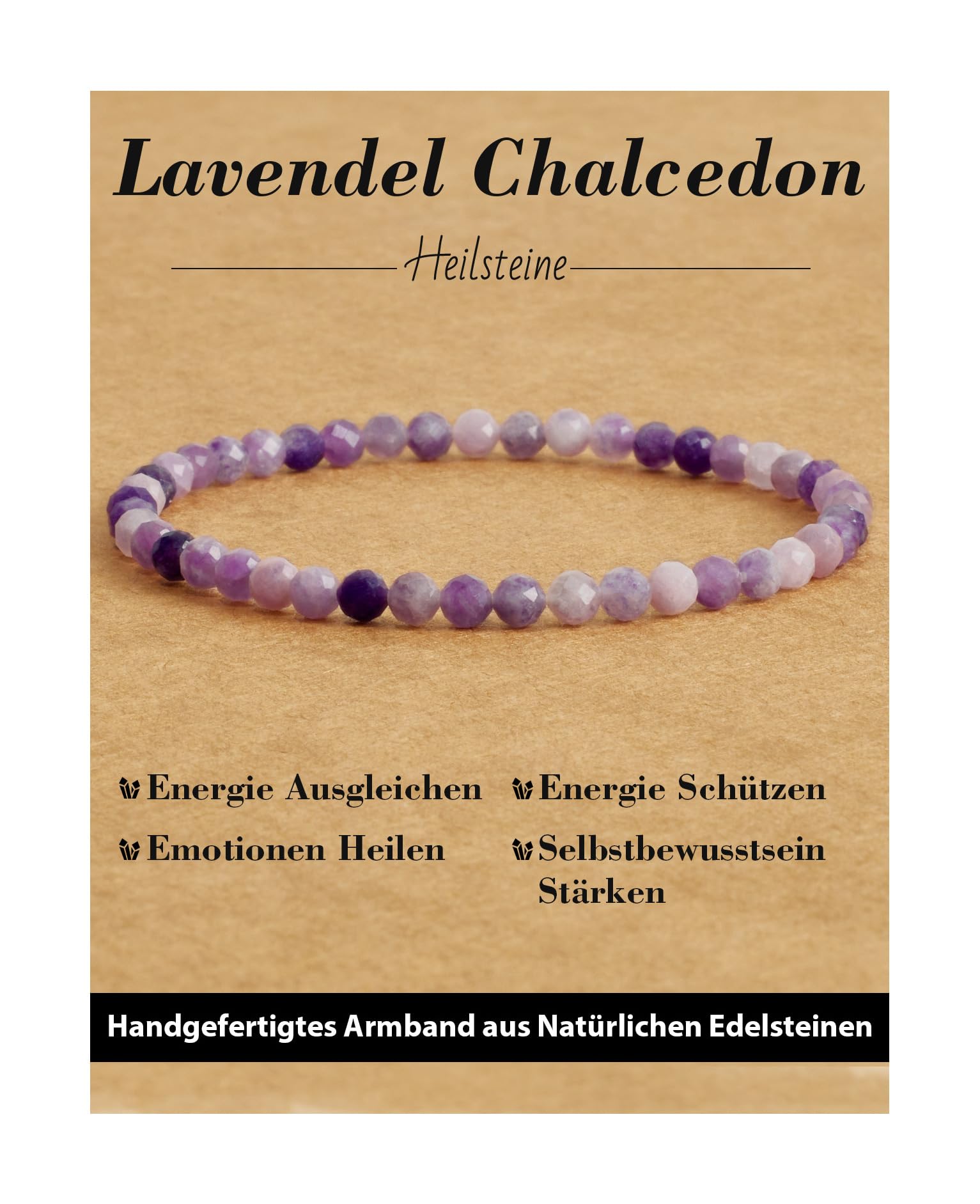 4 mm Stretch Bracelet Made of Real Natural Stone Beads, Healing Stone Bracelet, Yoga Bracelet for Women, Men, Lucky Bracelet, Friendship Bracelet, Replacement Beads Included