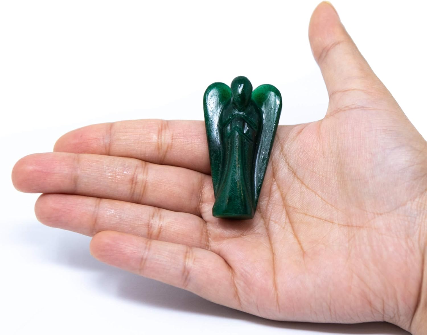 Wonder Care Pocket Guardian Angel Crystal Natural Gemstone Reiki Healing Energy Carved Statue Chakra Balance Meditation Aesthetic 1.5-2 Inch Pack of 2