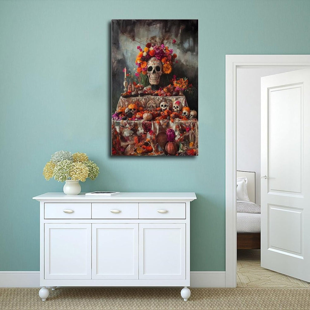 Leinwandposter Altar De Muerto, Schlafzimmer, Dekoration, Landschaft, Büro, Raumdekoration, Geschenk, 20 x 30 cm