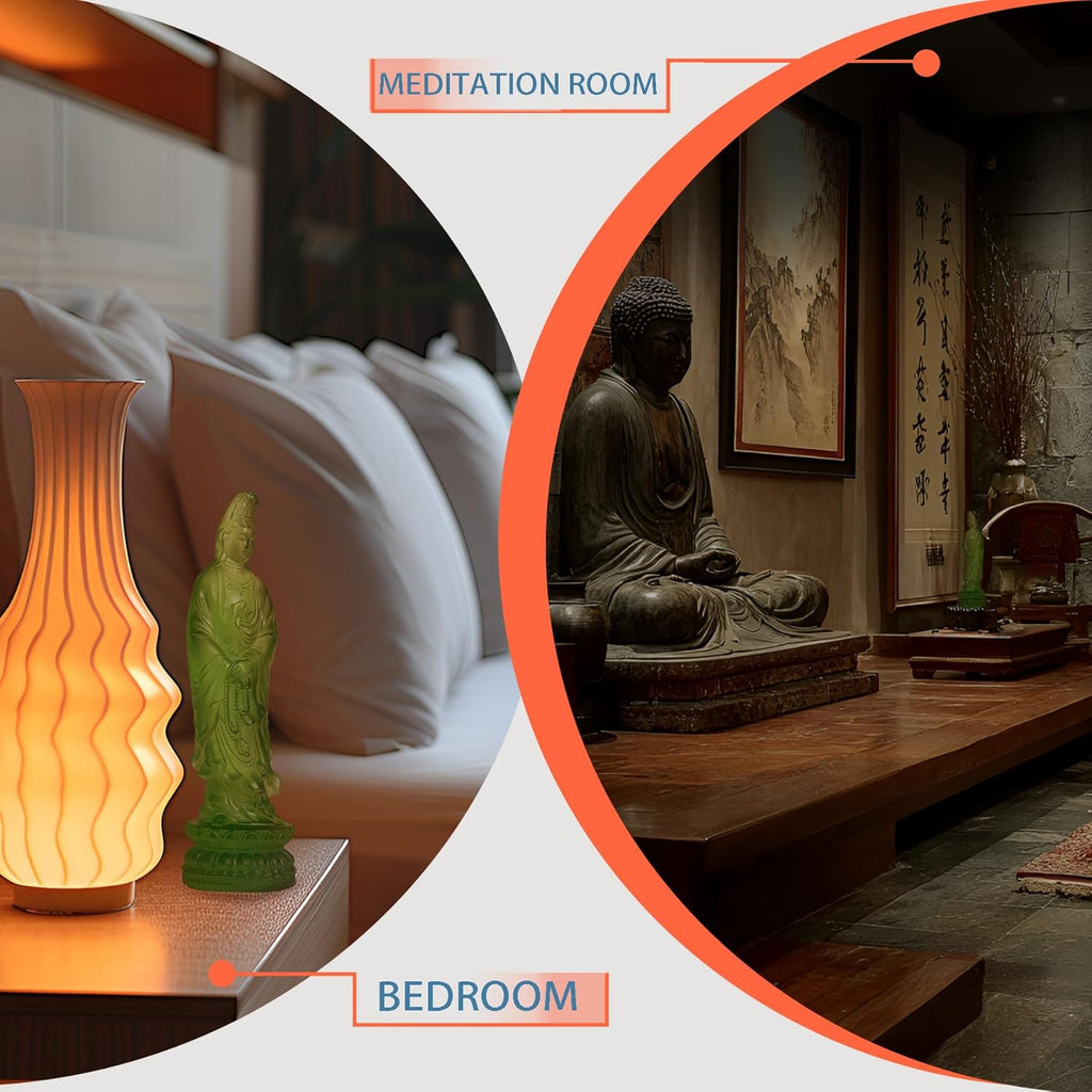 Guan Yin Statue, Quan Yin, Kwan Yin im Wind, Kuan Yin Buddha-Statue, Zen, meditierende Statue, Göttin der Göttin der Gnade und des Mitgefühls im Wind, Yoga, spirituelle Feng Shui-Dekoration