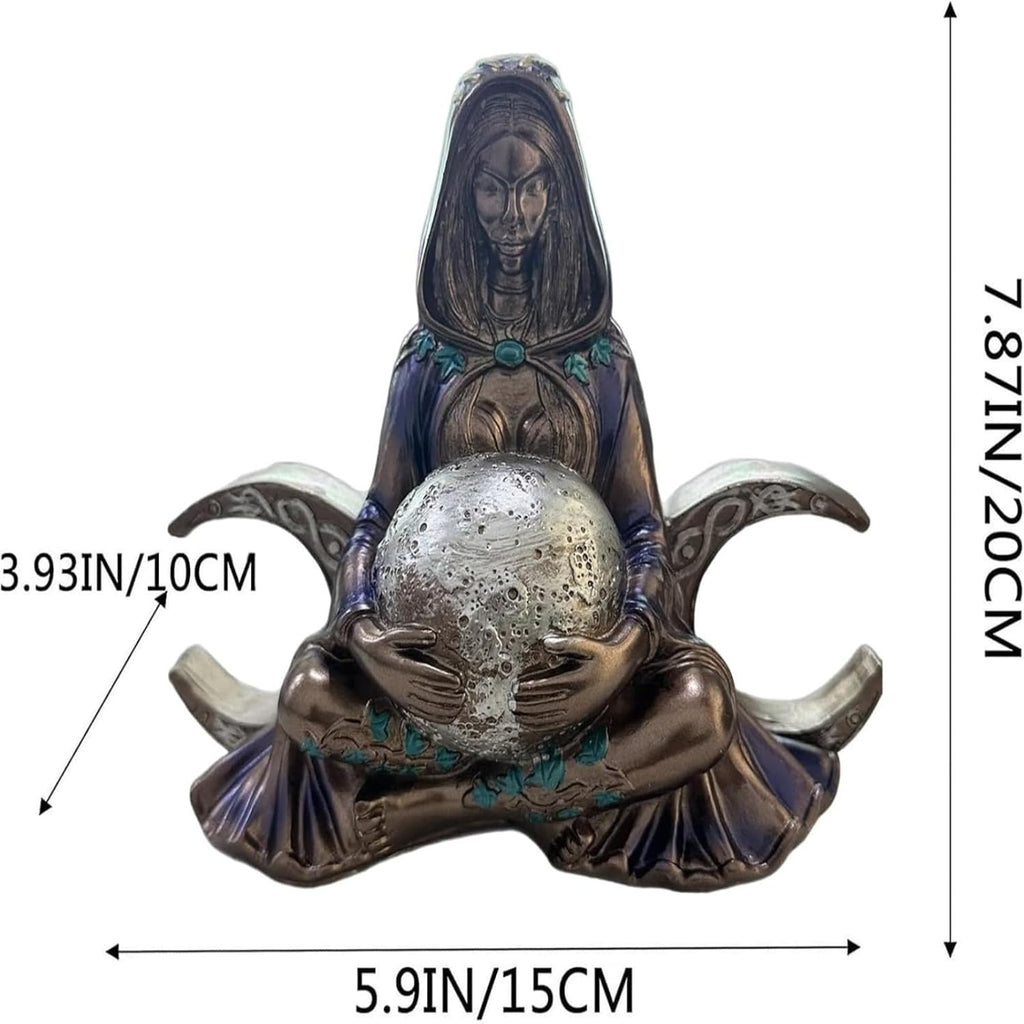 Gaia-Skulptur für Altar, Mondgöttin aus Kunstharz, umweltfreundliche Dekoration für Zuhause und Büro, Meditationsgeschenke für Erdliebhaber (lila)