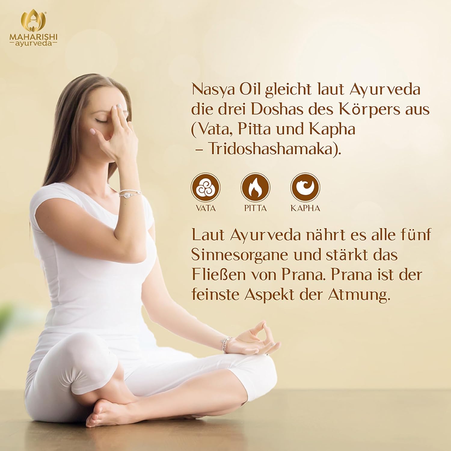 Maharishi Ayurveda Nasya-Öl, 10 ml, Ayurvedisches Nasenöl, Hilft bei trockener Nase, Schutz für die Nasenschleimhaut, Frei von Farbstoffen, Aromen & künstlichen Zusatzstoffen | 1er Pack