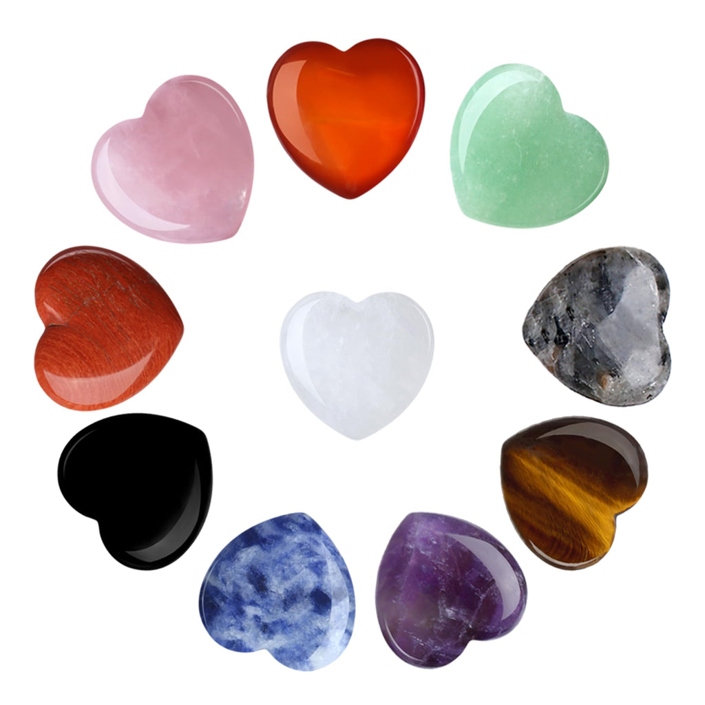 Rhodonite Heart Made of Stone Natural Stones Healing Crystals Gemstones Polished Hand Carved Meditation Chakra Reiki Energy Balance Lucky Gift Pack of 20
