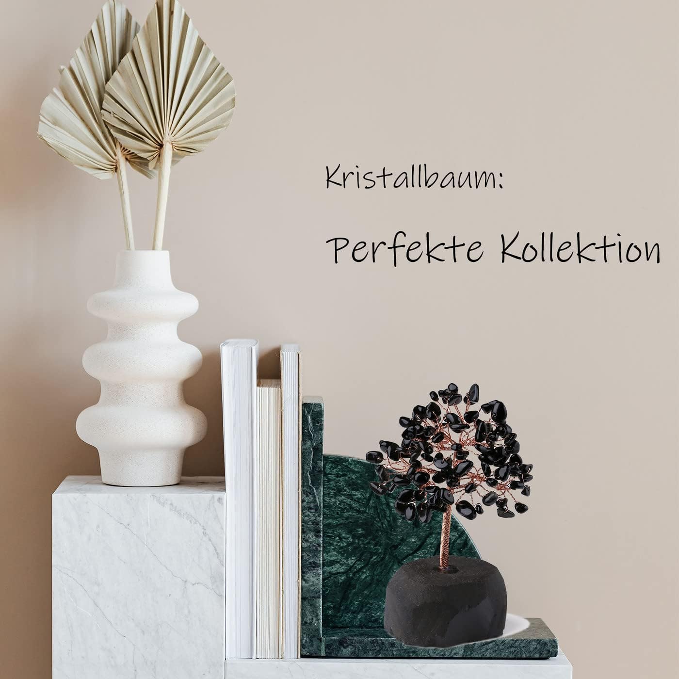 XIANNVXI Kristalle Geldbaum Lebensbaum Deko Feng Shui Obsidian Kristallbaum Natürlicher Edelsteine Steine Deko Tree of Life Trommelsteine Basis Bonsai Baum Dekoartikel Home Decor