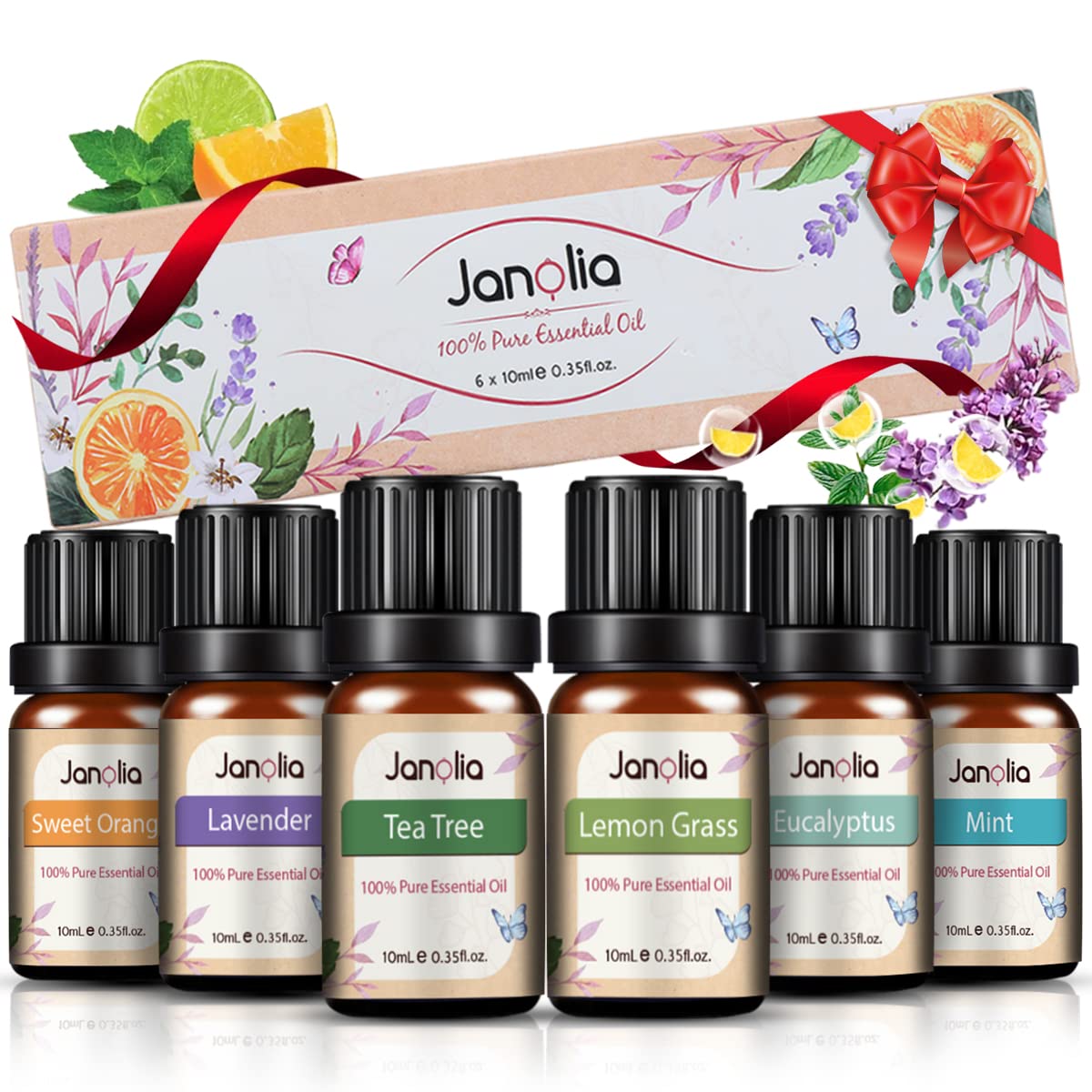 Janolia ätherisches Öle Set, Upgrade-Paket,Reines Natürliche Duftöle Set für Diffuser Entspannung Schlaf verbessern