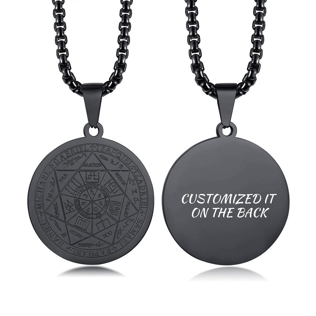 XUANPAI Siegel der Sieben Erzengel Ketten Choker Statement Halskette Talisman Anhänger Amulett Schmuck für Männer