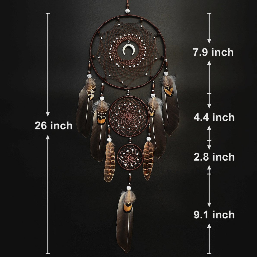 Urdeoms Dream Catchers for Adults Native Home Wall Decor Brown Dreamcatcher