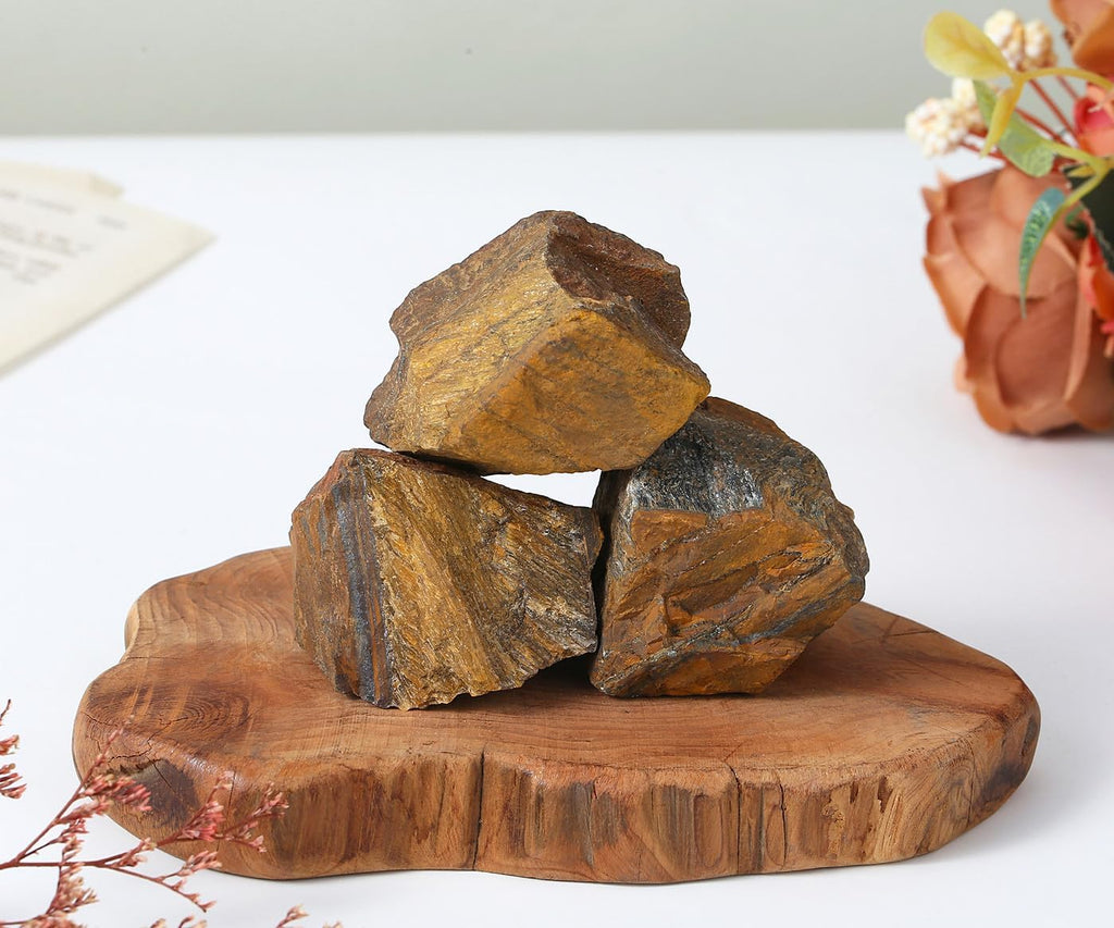 XIANNVXI Tigerauge Große Rohstein Kristalle Tigerauge Stein Echt Premium Wasserstein Naturstein 4.5–5.5 cm,1PC