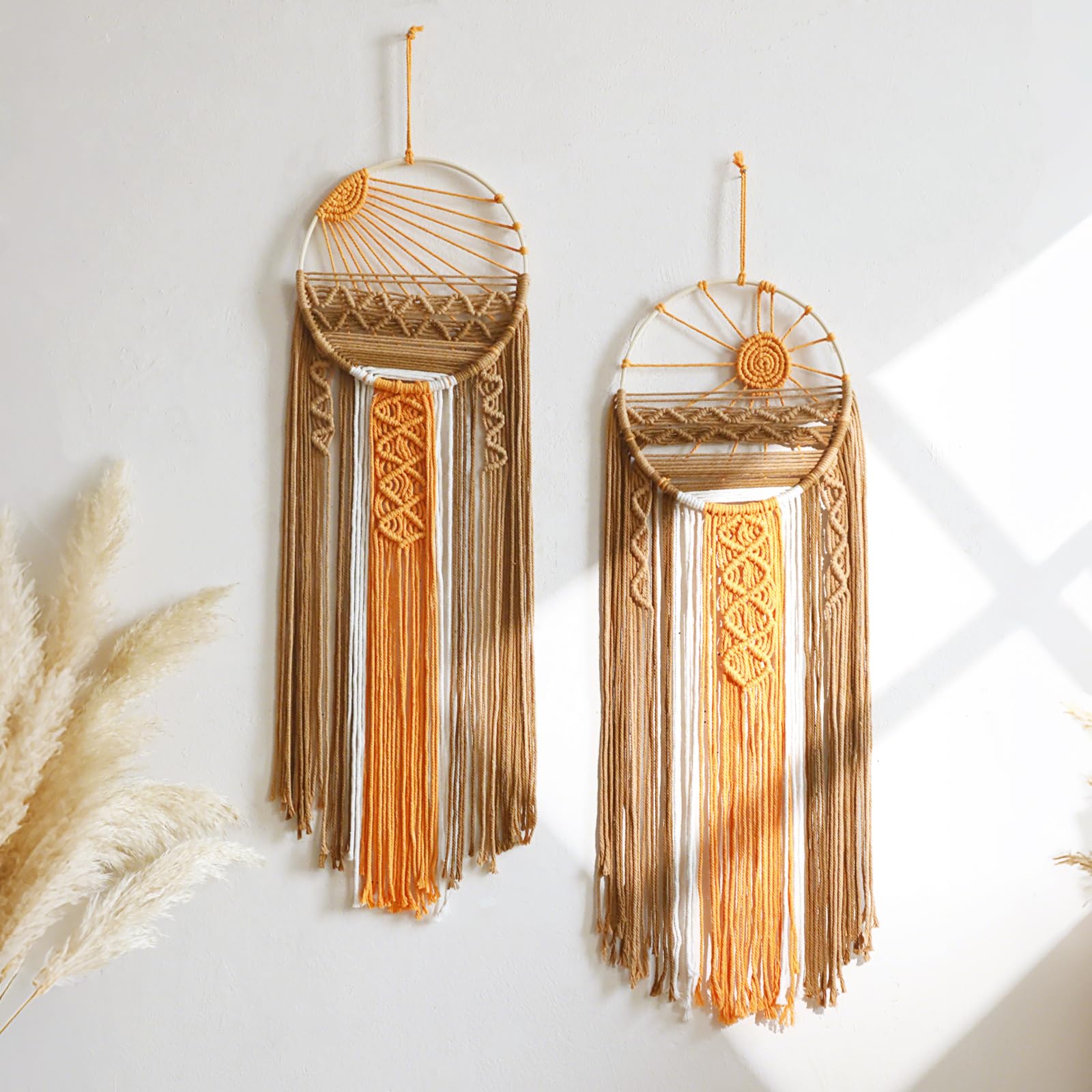 Artilady Macrame Wall Hanging Tapestry, Boho Sun Art Decor Dream Catcher