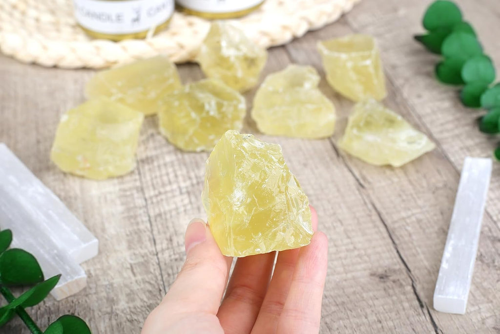 QINJIEJIE 100% Großes Citrin Rohsteine Premium Wassersteine Kristalle Steine 4 Stück Natursteine Heilsteine set 2"