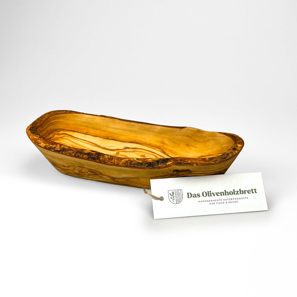 Olive wood bowl, baguette bowl, oblong in natural cut from 20 cm, 20cm