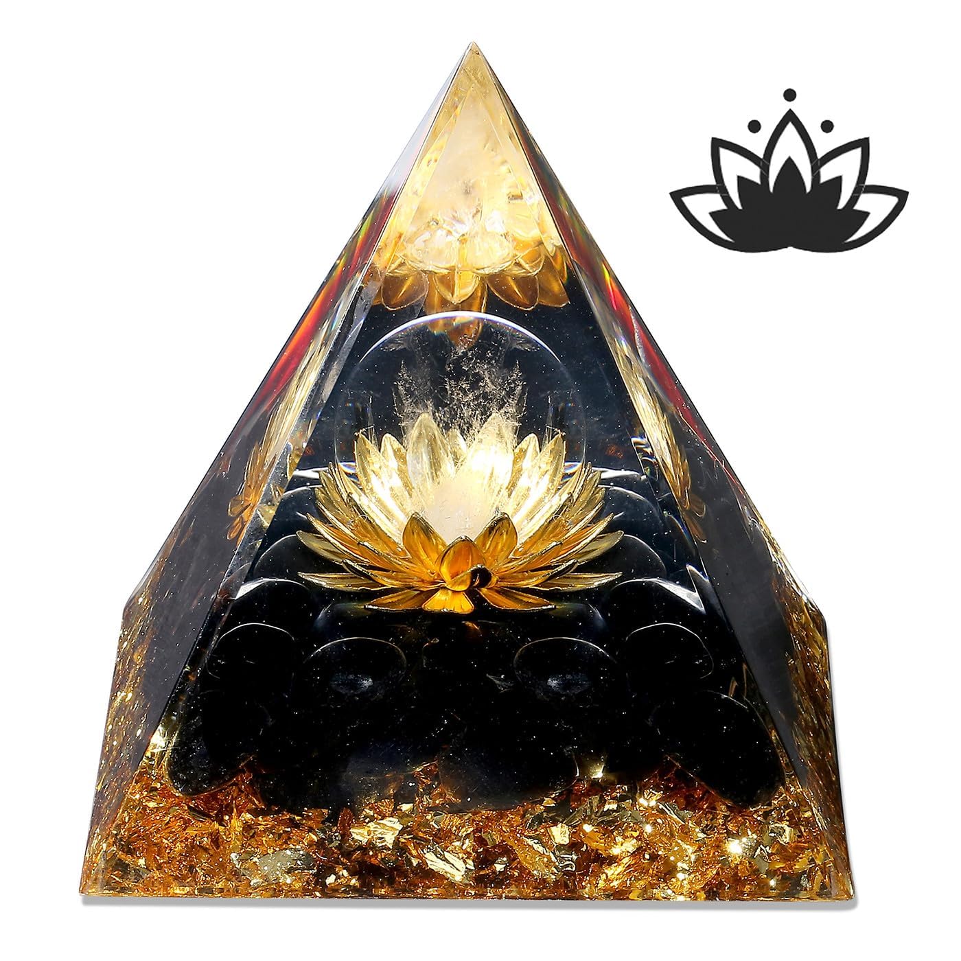 XIANNVXI 2.4" Große Pyramide Tigerauge Obsidian Stein Kristalle Edelsteine Pyramiden Natürliche Witchy Decor Energie Geschenke für Frauen Männer