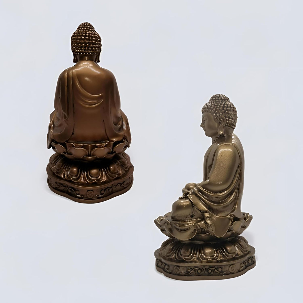 Resin Shakyamuni Buddha Statue 6" (Bronze Color) | Handcrafted Sculpture with Serene Expression for Meditation, Home Altar & Spiritual Decor