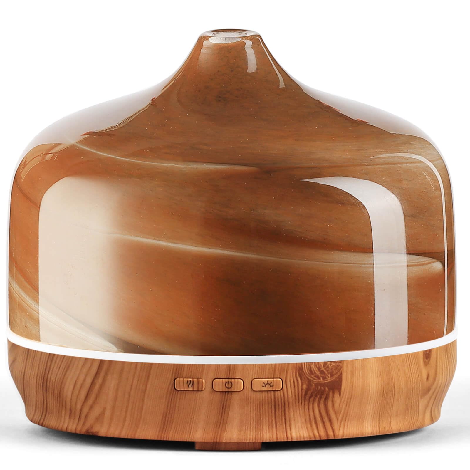 Porseme Aroma Diffuser 500ml, Handgeblasen 3D Glas Luftbefeuchter, Ultraschall Aromatherapie Öle Diffusor mit 7 farbigem LED Licht,Diffusor für Ätherische Öle Letzte 15-21 Stunden,BPA Frei für Wohnung