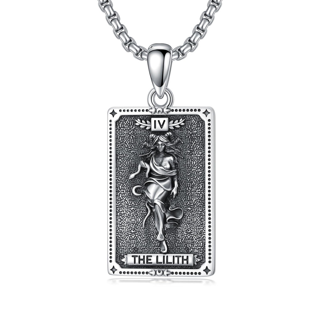 ROMANTICWORK Göttinnen Halskette für Damen 925 Sterling Silber Tarotkarten Anhänger Hekate/Athena/Artemis/Lilith/Medusa Kette Schmuck aus der griechischen Mythologie Geschenk für Weihnachten