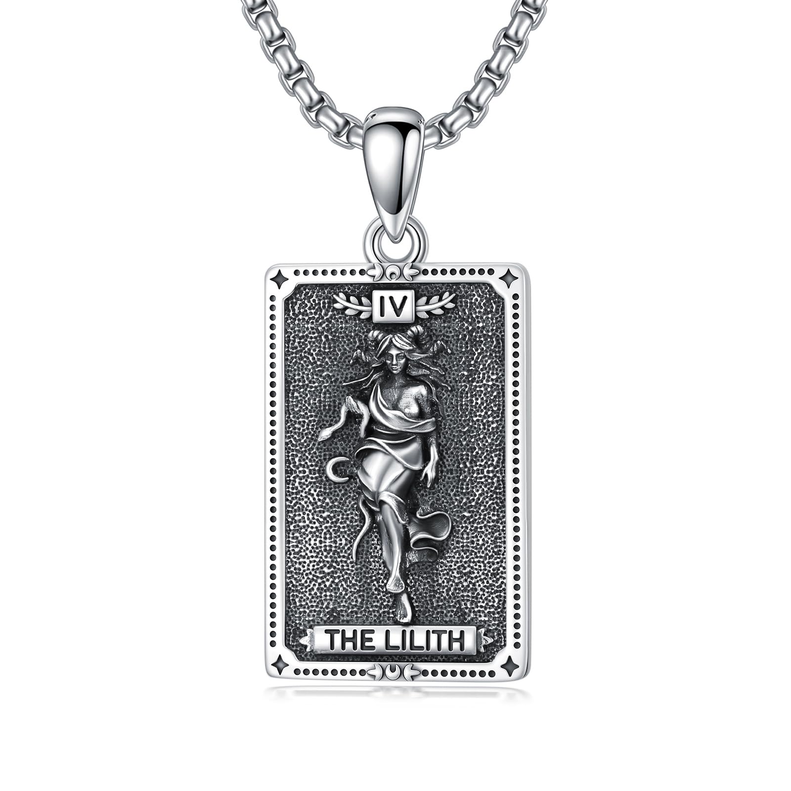 ROMANTICWORK Göttinnen Halskette für Damen 925 Sterling Silber Tarotkarten Anhänger Hekate/Athena/Artemis/Lilith/Medusa Kette Schmuck aus der griechischen Mythologie Geschenk für Weihnachten