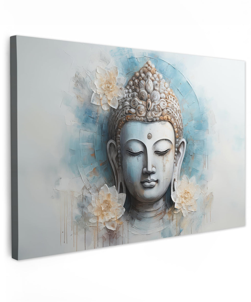MuchoWow© Wall Pictures Large 120 x 80 cm XXL Bedroom Home Decoration Home Picture Living Room Photo Canvas Wall Pictures Canvas Wall Decor Buddha - Zen - Gold - Luxury - Spiritual