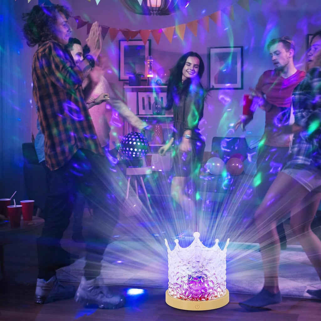 Jinlaili Wasserwellen Aurora Lampe, Aurora Projector, Polarlicht Lampe, Lavalampe, mit 16 Beleuchtung-Effekten, LED Nachttischlampe, Nachttischlampe Touch Dimmbar fur Schlafzimmer/Wohnzimmer