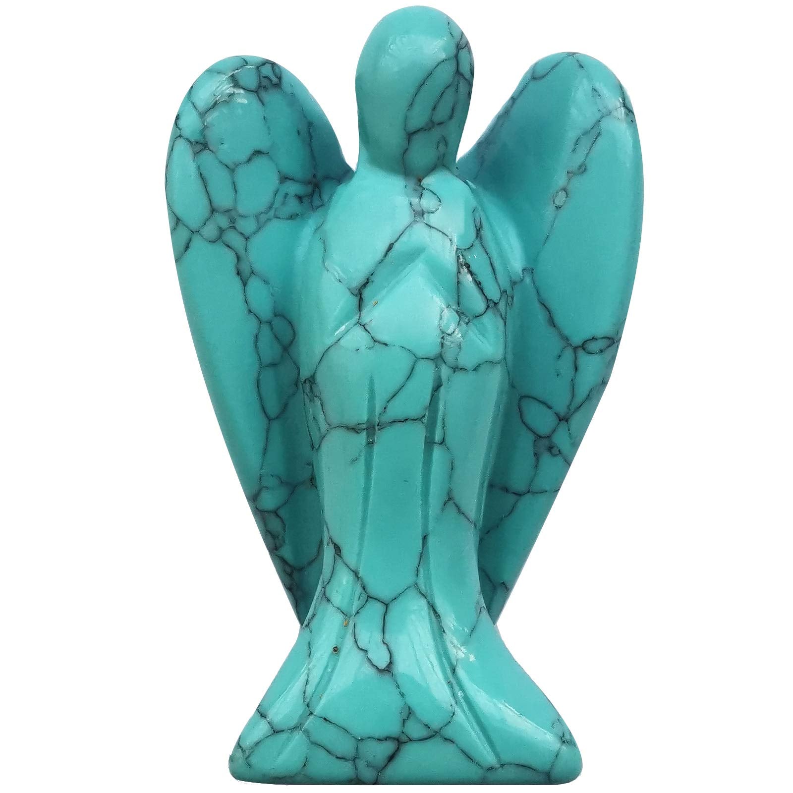 Natural Kambaba Jasper Guardian Angel Statue, Hand Carved Stone Healing Crystal Bag Figures Decoration, 5 cm