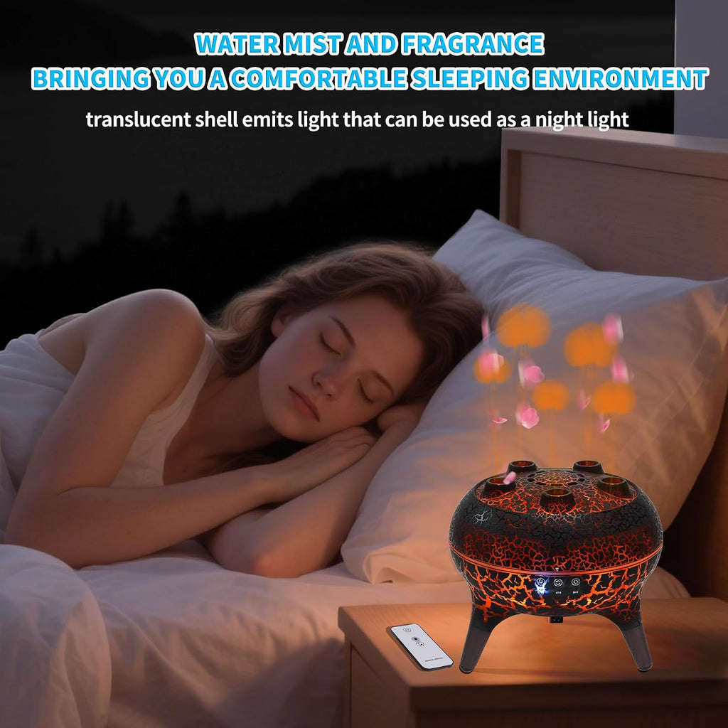 BOHOFAM Jellyfish Essential Oil Diffuser 250ML,Aroma Diffuser Hears Sound to Spray Dancing Jellyfish Mist,7 Colorful Lights, 4 * 10ML Hotel Collection Diffuser Oils Scents for Home Bedroom(Black)