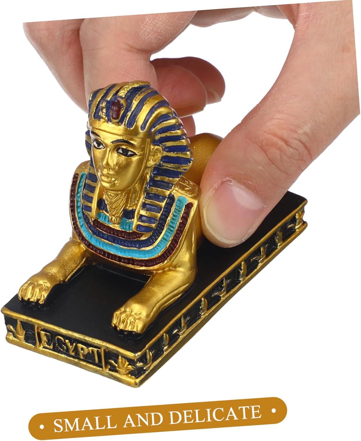 WINOMO Egyptian Sphinx Statue Sphinx by Giza Decoration Vintage Antique Home Office Table Decorations Ornaments Black Gold