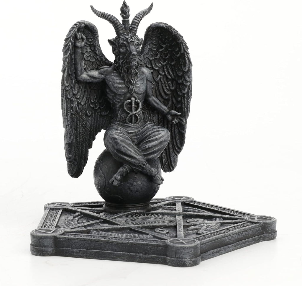 Veronese Design 4 1/2 Inch Baphomet Pentagram Incense Stick Burner Resin Sculpture