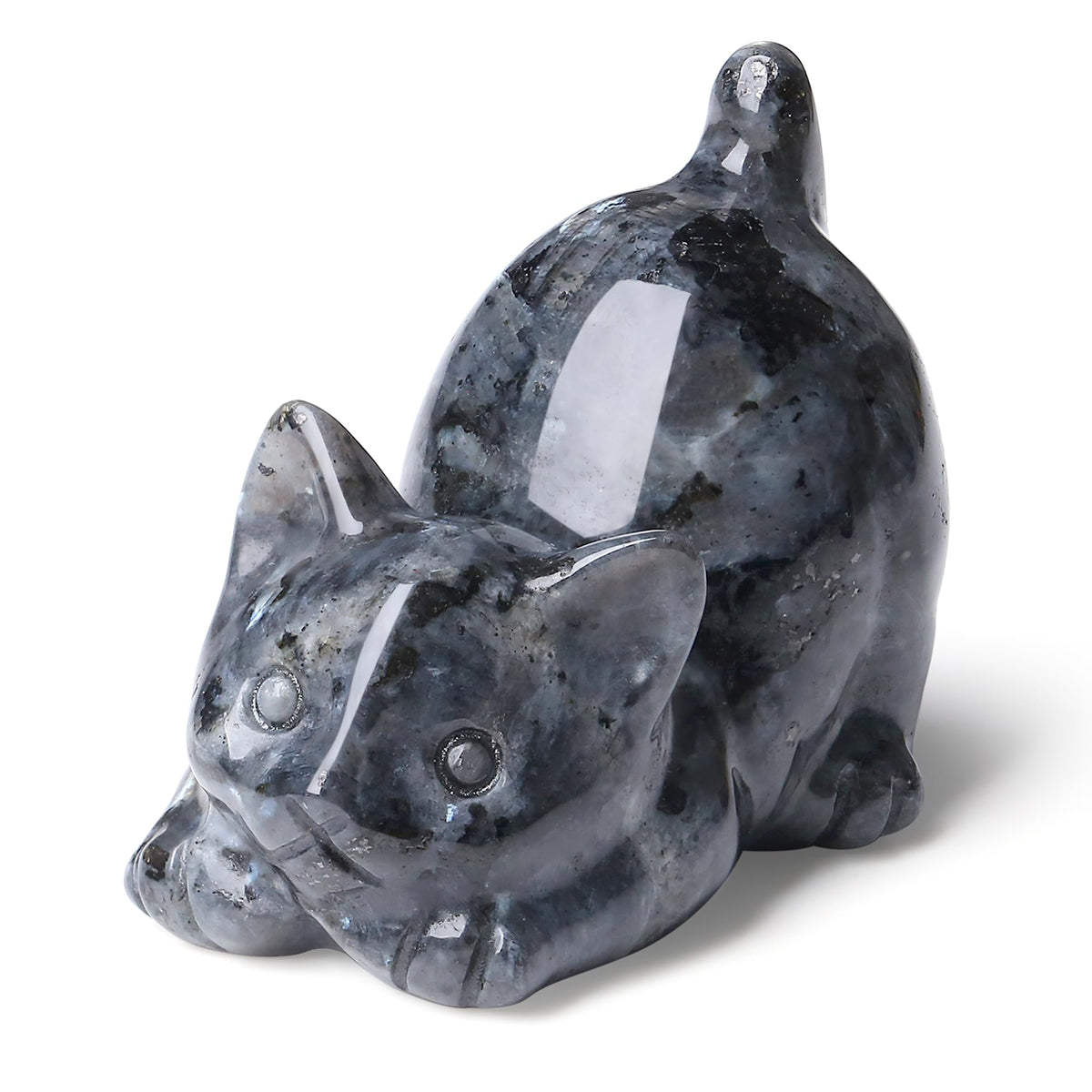 2" Tiger Eye Crystal Cat Statue Healing Stone Figurine Home Decor