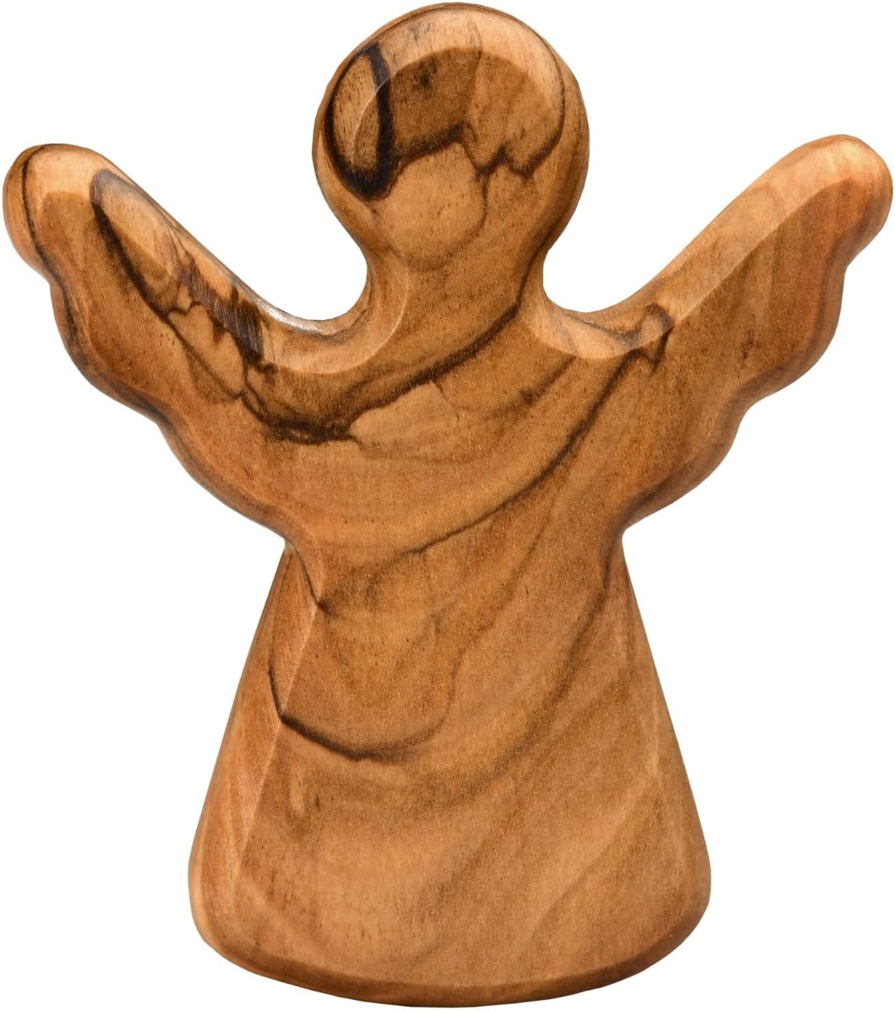 Kassis Geschenkartikel Olivenholz-Schutzengel - Handgefertigte Engel-Figur aus Bethlehem - Schutzengel-Glücksbringer - (ohne Gravur) - (1 Stück)