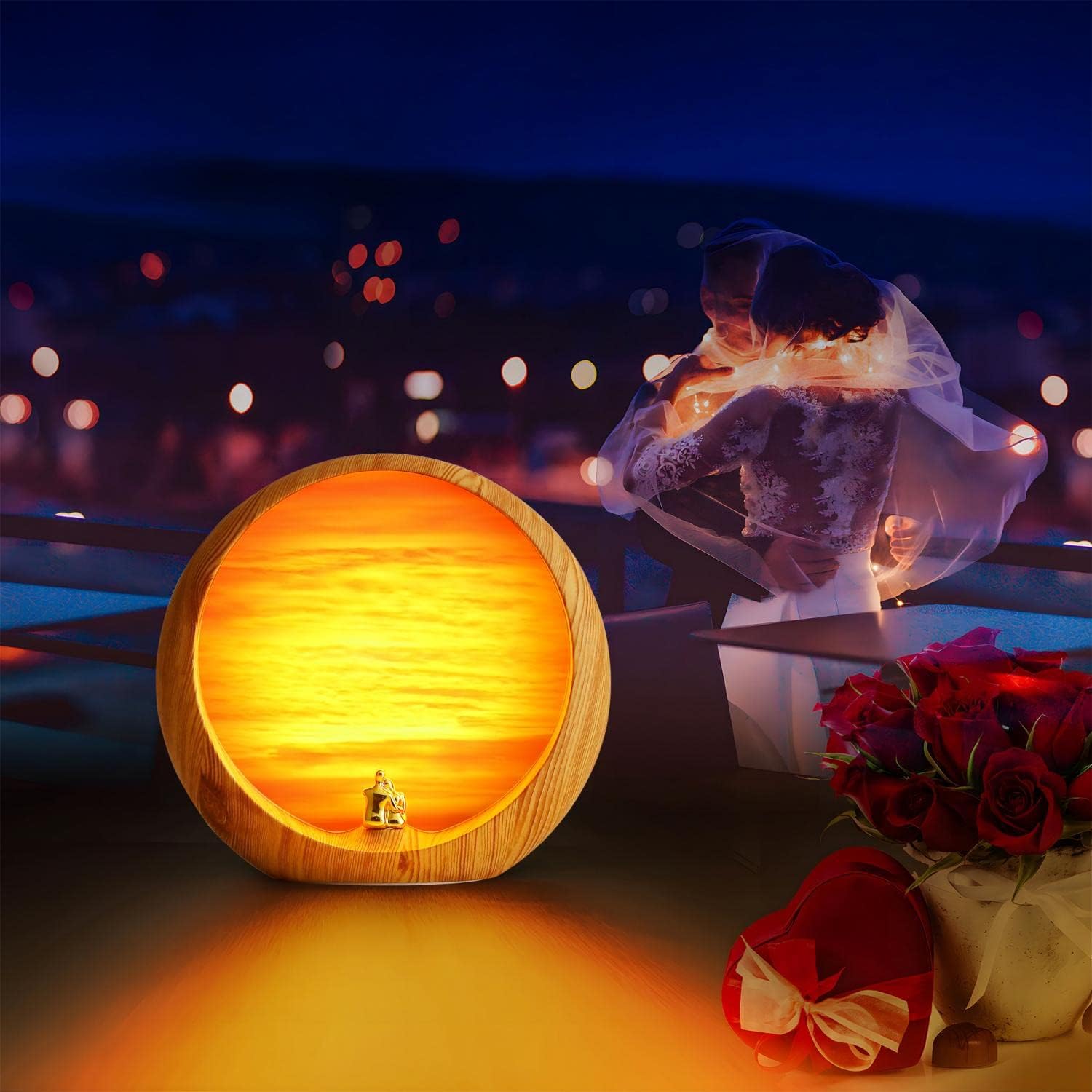 mamre Sunset Lamp - Unique Table Lamp Gift Idea for Anniversary, Valentine's Day, Birthdays - Perfect Home Decoration for Women and Men