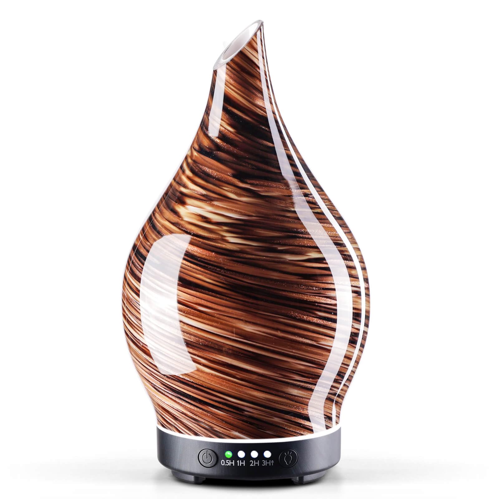Porseme Aroma Diffuser Luftbefeuchter 150ml,Handgeblasen 3D Luftbefeuchter Ultraschall Leise 7 farbwechselnde LEDs Raumbefeuchter BPA Frei für Wohnung Yoga SPA mit Timer (Rose Gold)