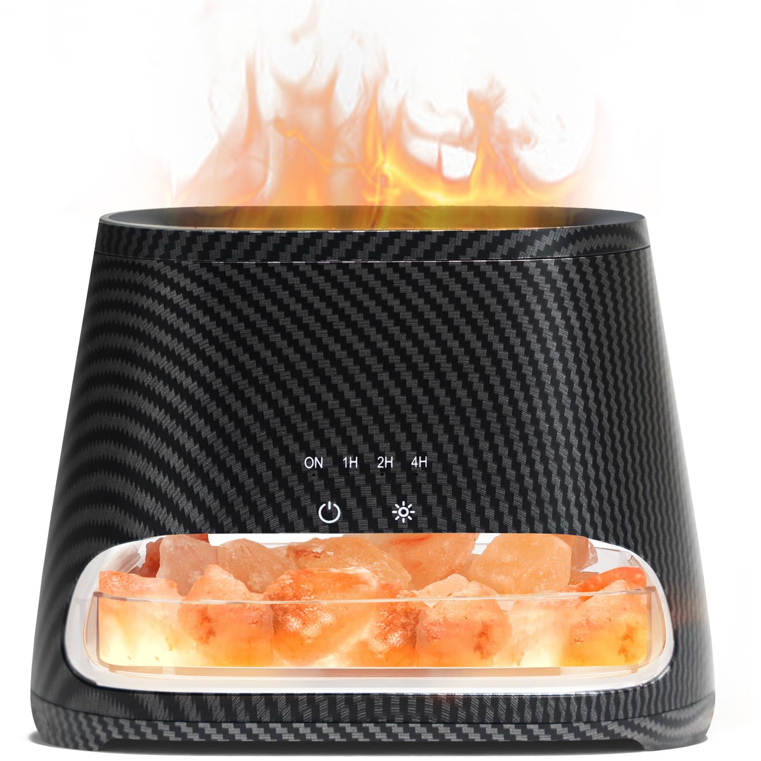 SALKING 2-in-1 Himalayan Salt Lamp Diffuser, Cool Mist Humidifier, Aromatherapy & Himalayan Salt Therapy, 100% Pure Himalayan Salt, Ultrasonic Essential Oil Diffuser with Ambient Glow, 150ml (Dark)