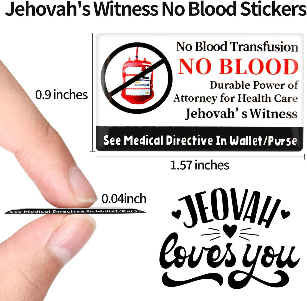 Pack of 50 Jehovah's Witness No Blood Stickers JW No Blood Transfusion Stickers JW Meeting Accessories from Mobile Phone Ministry Supplies Sticker Gifts for JW.org Pioneer Convention Children Women