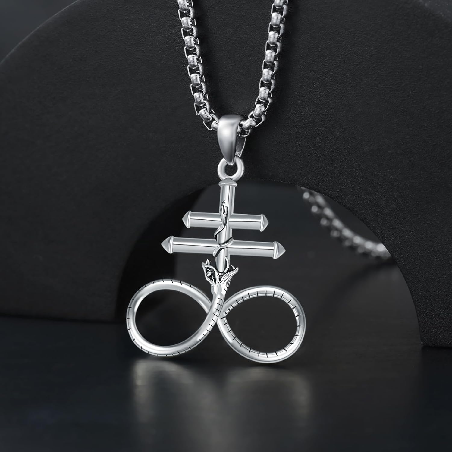 ROMANTICWORK Kreuz Kette 925 Sterling Silber Kreuz Halskette Kreuz Anhänger Christlicher Religiöser Gotischer Kreuz Schmuck Geschenke für Herren Männer Damen