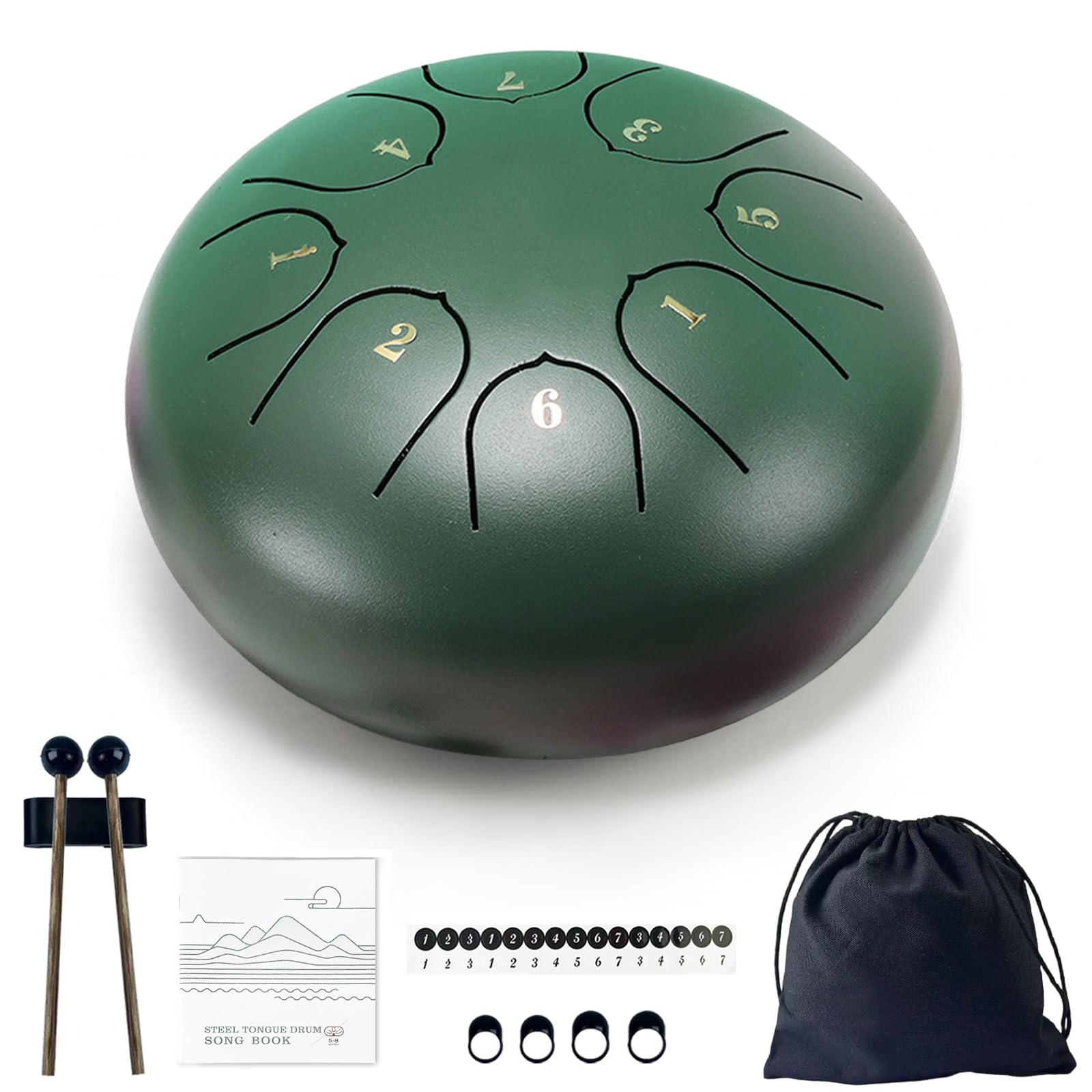 TUOKING Steel Tongue Drum 6 Inch 8 Notes D Major Rain Drum for Outside