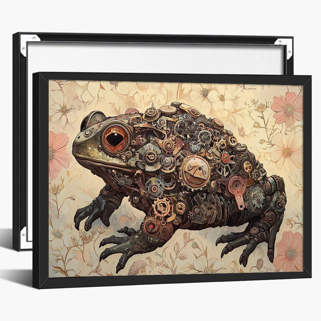 Steampunk Airship Canvas Wall Art Vintage Cityscape Illustration with Metallic Airship and Ornate Buildings Fantasy Sci-Fi Print for Office Lounge Studio Posters 11x14in Unframed