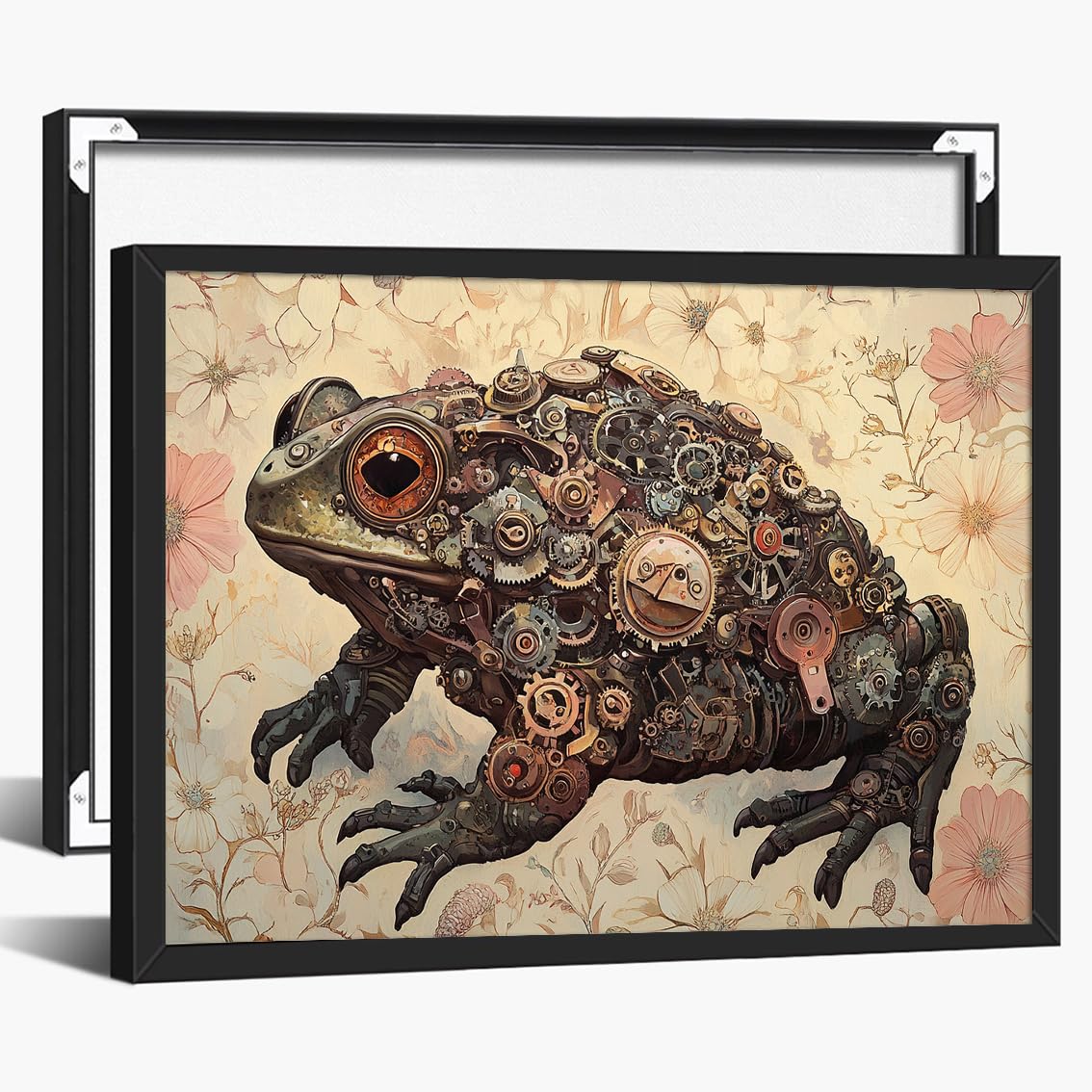 Steampunk Airship Canvas Wall Art Vintage Cityscape Illustration with Metallic Airship and Ornate Buildings Fantasy Sci-Fi Print for Office Lounge Studio Posters 11x14in Unframed