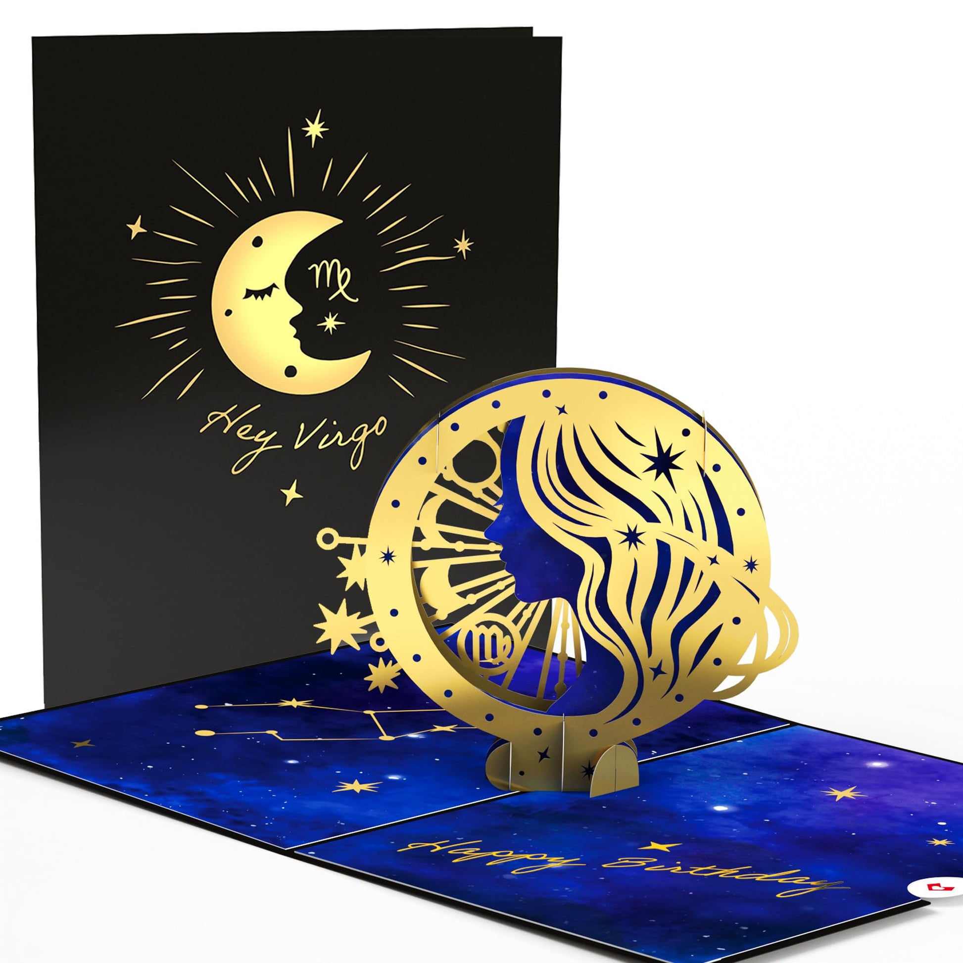 Lovepop® Sternzeichen Widder Geburtstag 3D Pop-Up Karte Geburtstagskarte Zodiac Aries | Hochwertige Gold-Effekte | Fach für Geld & Gutscheine | Premium-Umschlag