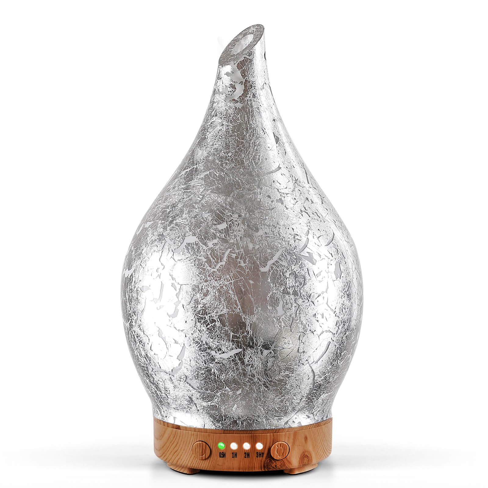 Porseme Aroma Diffuser Luftbefeuchter 150ml,Handgeblasen 3D Luftbefeuchter Ultraschall Leise 7 farbwechselnde LEDs Raumbefeuchter BPA Frei für Wohnung Yoga SPA mit Timer (Rose Gold)