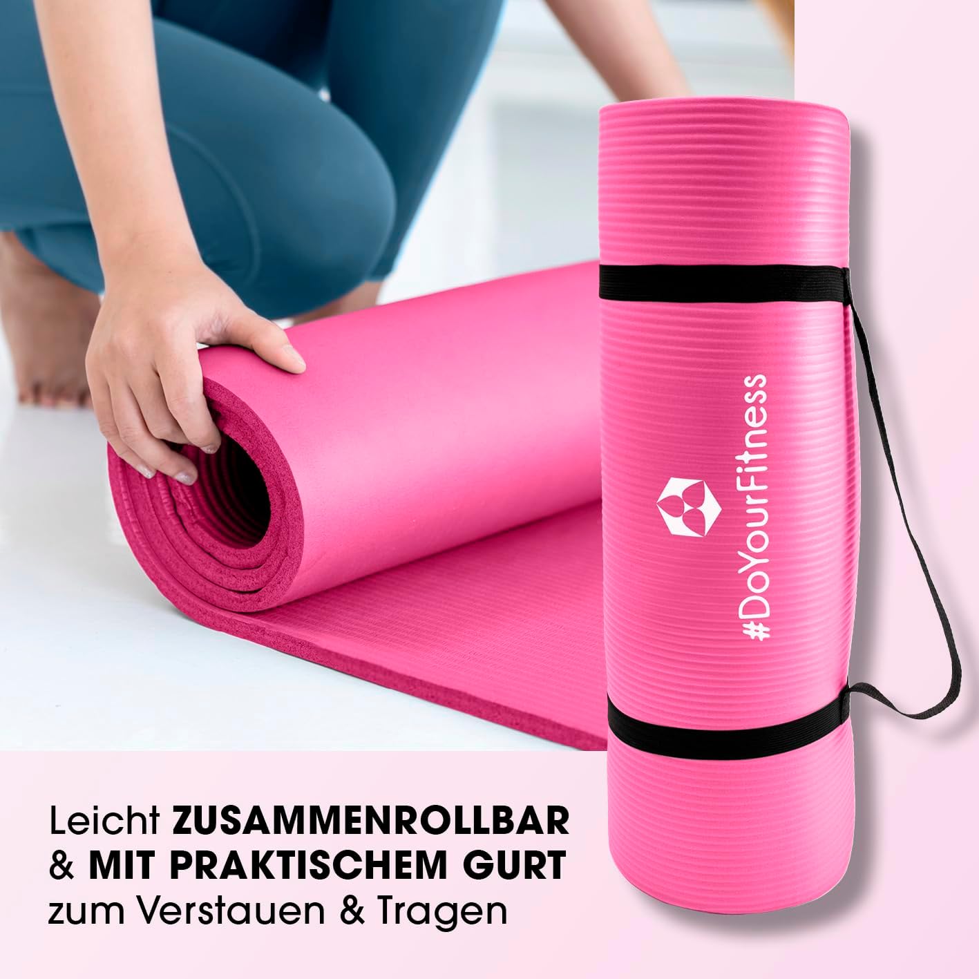 #DoYourFitness Yoga Mat Non-Slip. For Beginners and Advanced Users. Thickness from 0.8 cm to 2 cm. Joint-friendly Gymnastics Mat. 183 cm x 61 cm or XXL 190 cm x 100 cm (Suitable for Indoor/Outdoor)
