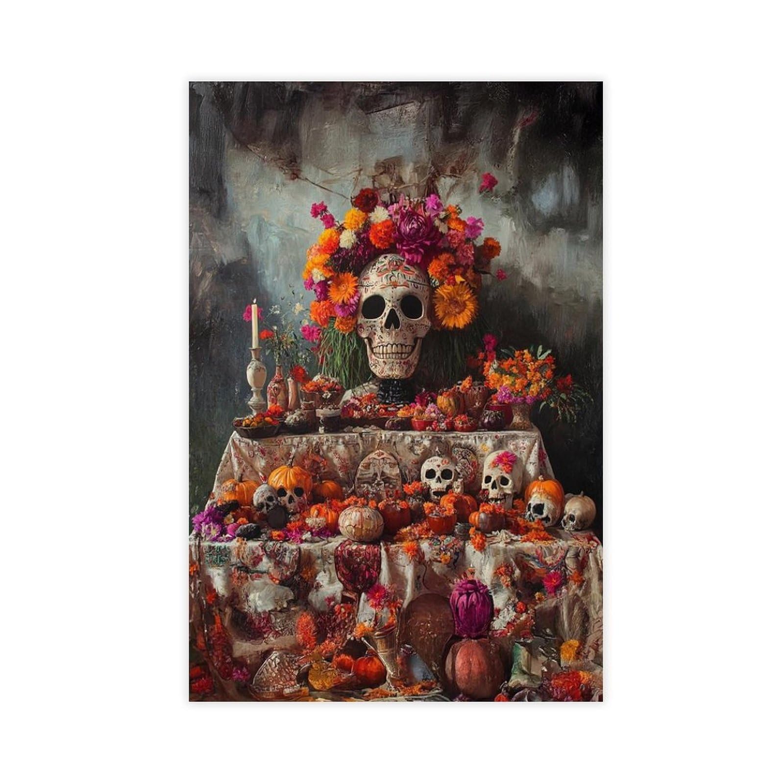 Leinwandposter Altar De Muerto, Schlafzimmer, Dekoration, Landschaft, Büro, Raumdekoration, Geschenk, 20 x 30 cm