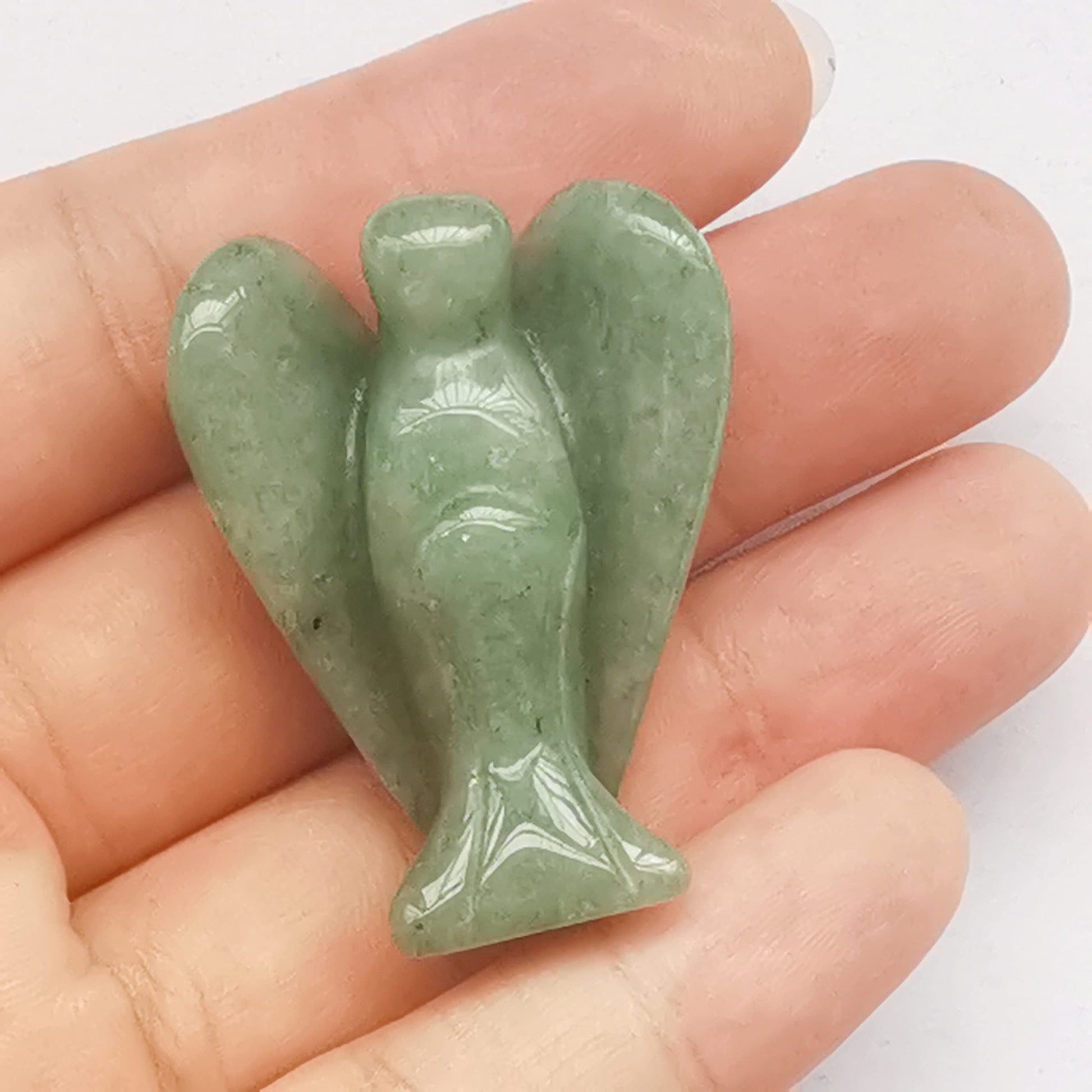 Natürliche Lila Lepidolith Heilung Kristall Gebet Schutzengel Statue,38mm Schnitzen Tasche Palm Stein Figuren Dekoration