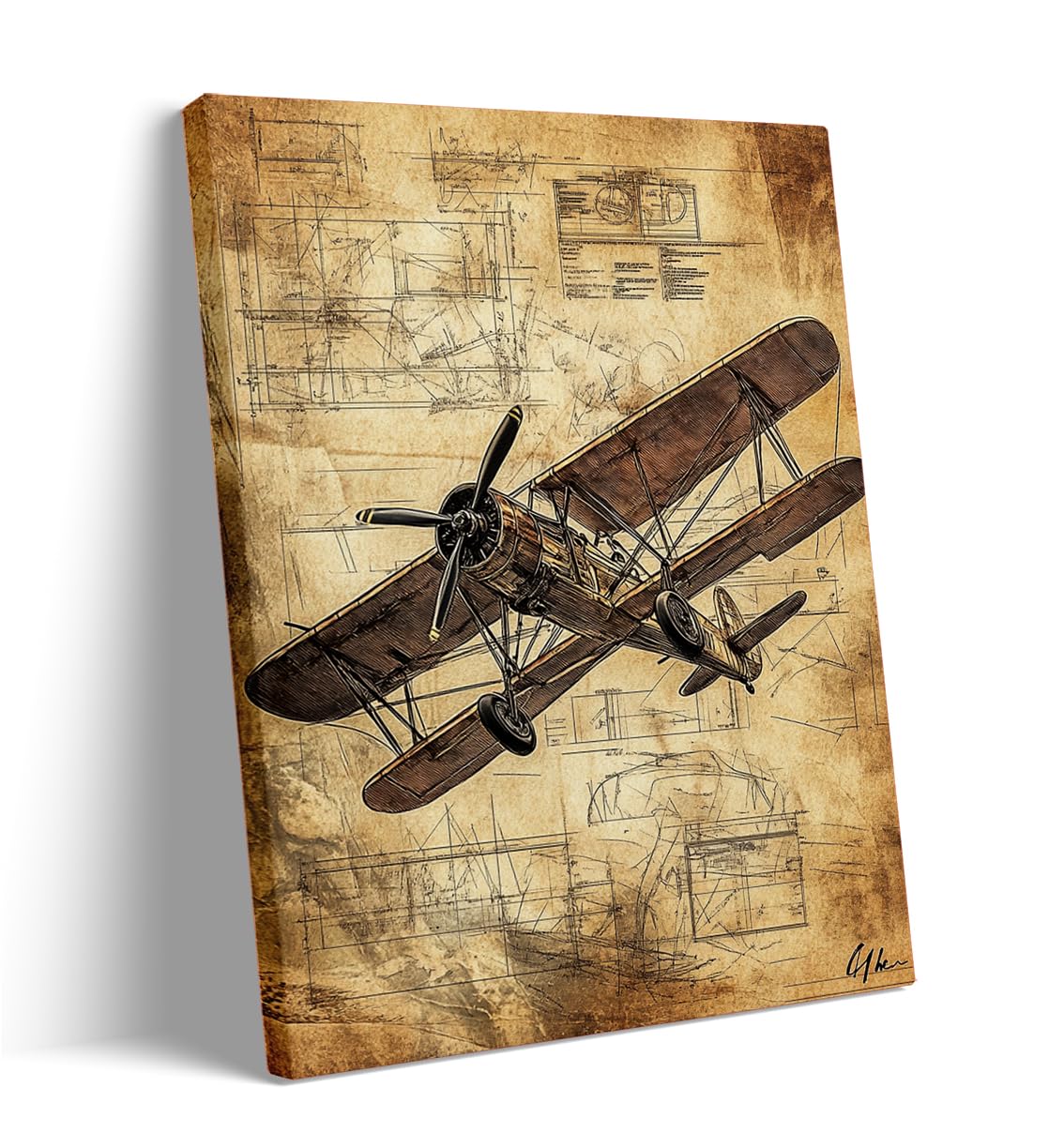 Steampunk Airship Canvas Wall Art Vintage Cityscape Illustration with Metallic Airship and Ornate Buildings Fantasy Sci-Fi Print for Office Lounge Studio Posters 11x14in Unframed