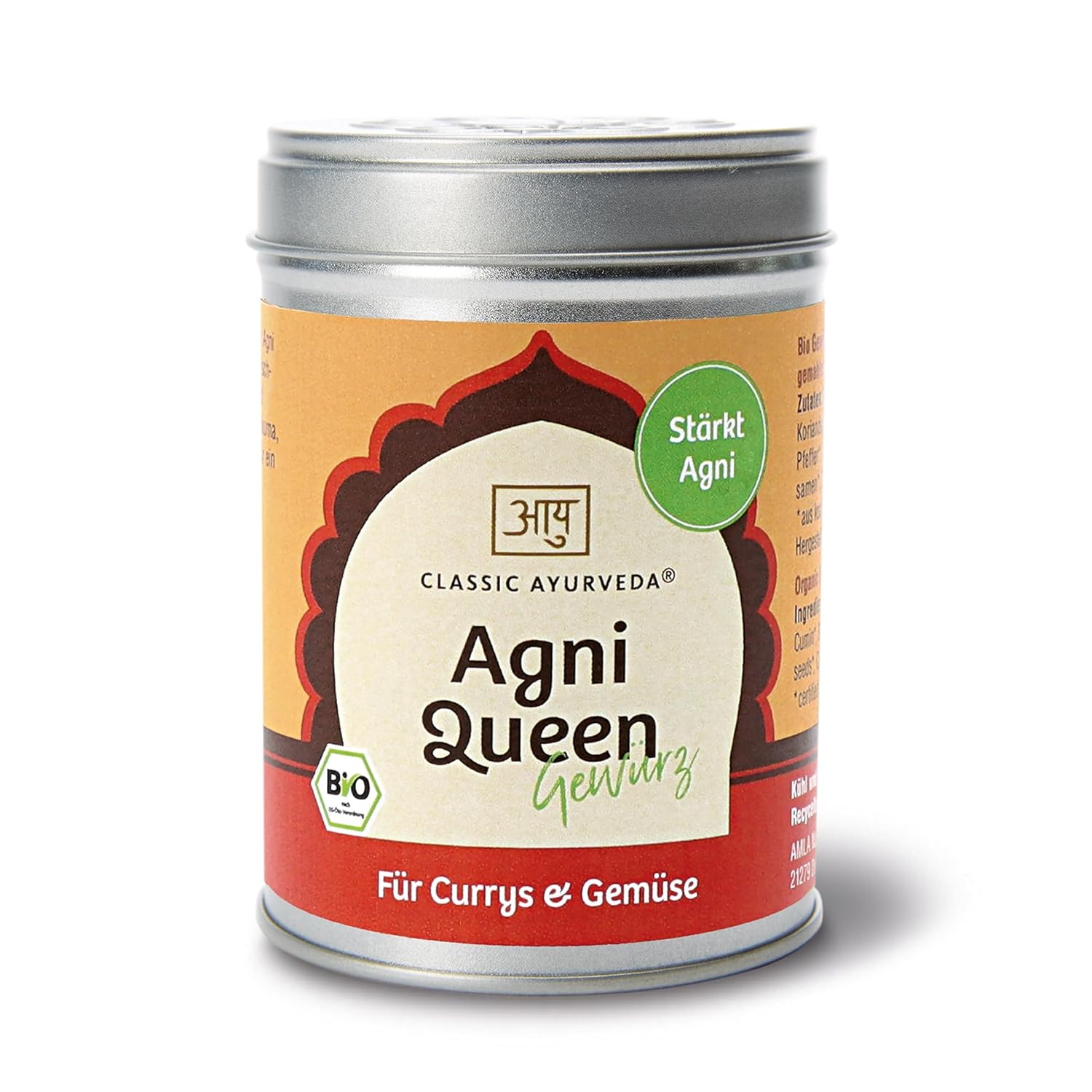 Classic Ayurveda - Bio Agni Queen Gewürz - 80 g - Ayurvedische Würze für Currys und Gemüse